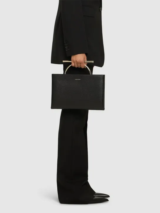 Alexander McQueen   Cross Bar grainy leather clutch 