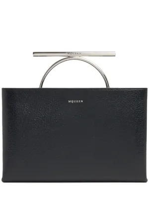 Alexander McQueen   Cross Bar grainy leather clutch 