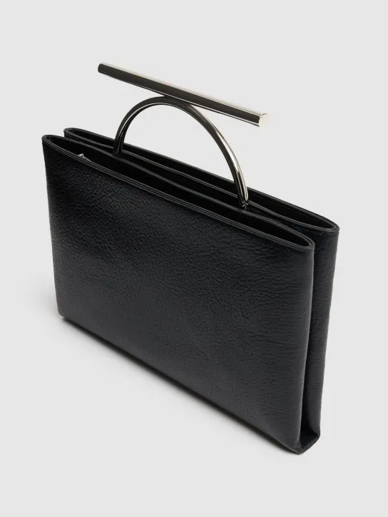 Alexander McQueen   Cross Bar grainy leather clutch 