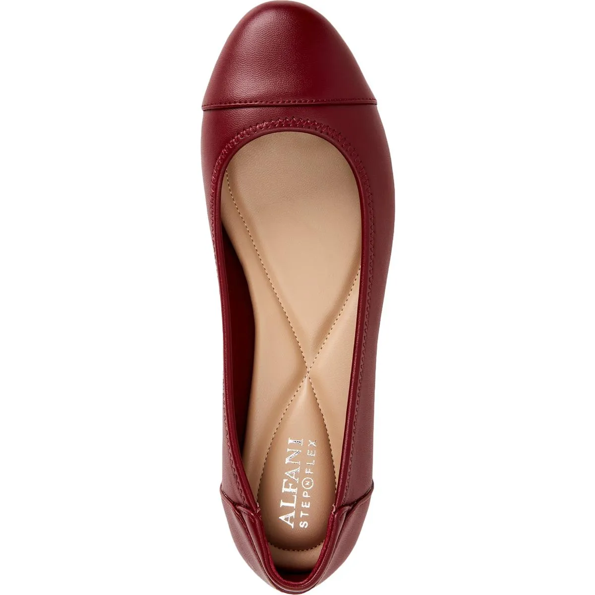 Alfani Womens Tavii Cushioned Footbed Toe Cap Ballet Flats
