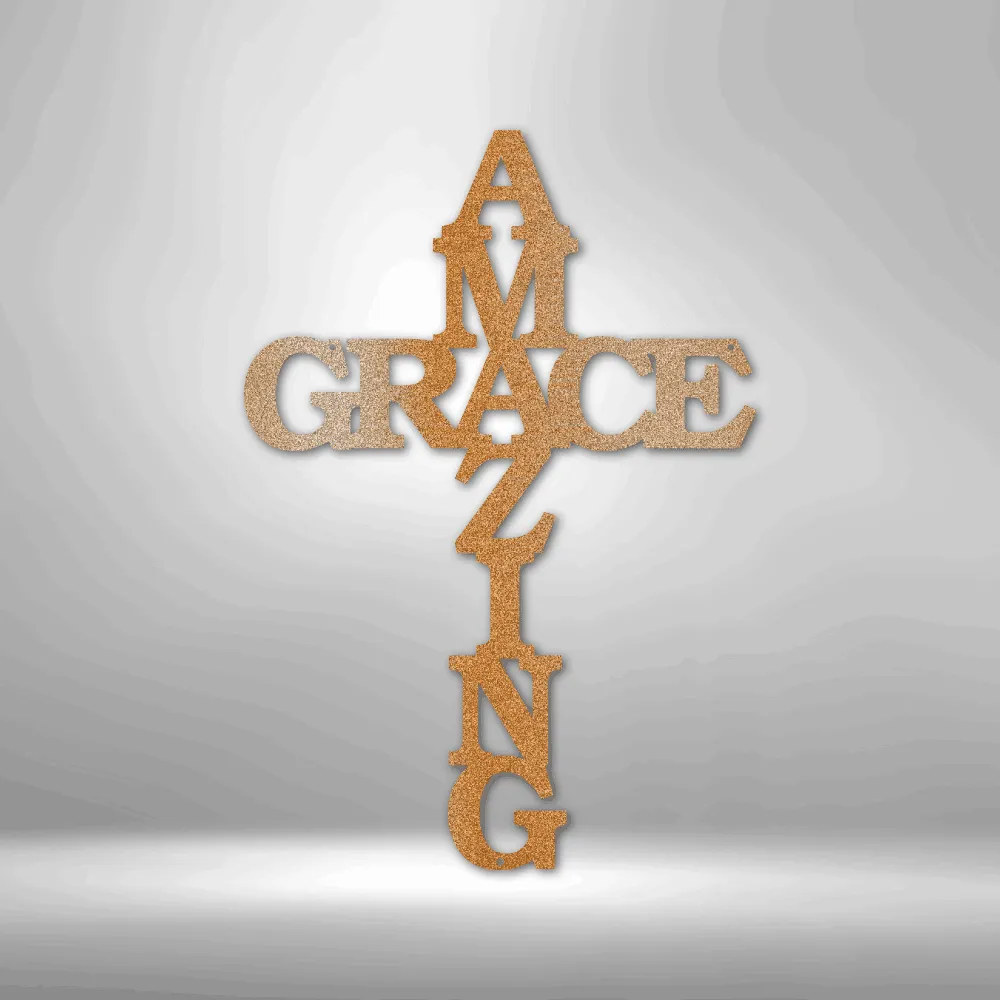 Amazing Grace Cross - Steel Sign