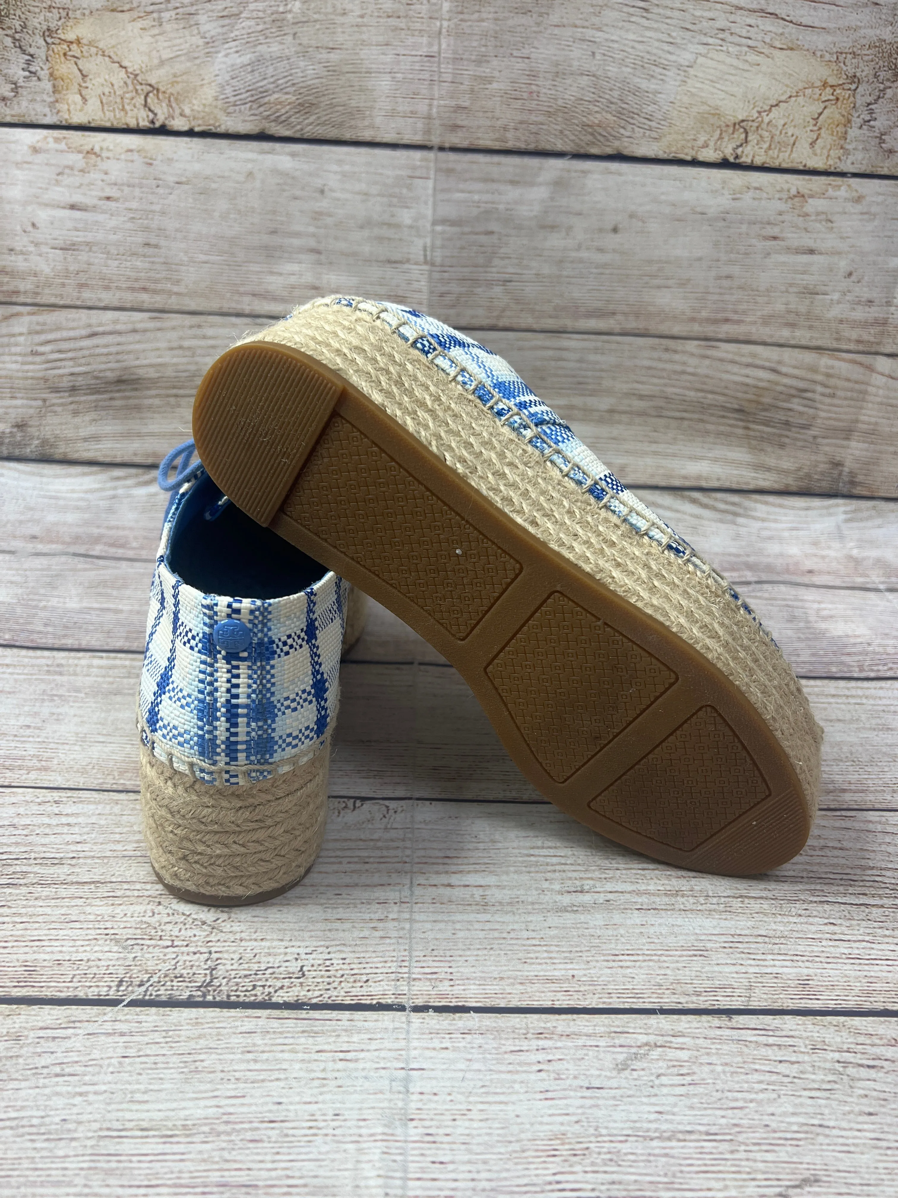 Blue & White Shoes Heels Platform Tory Burch, Size 7