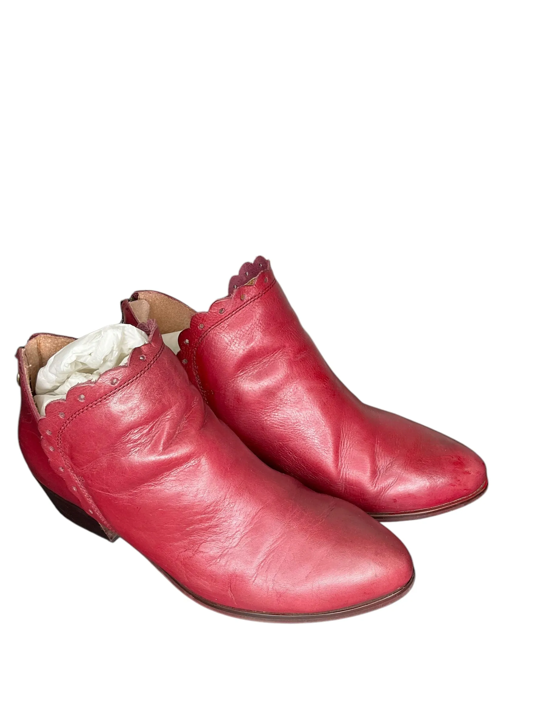 Boots Ankle Flats By Cmc In Red, Size: 10