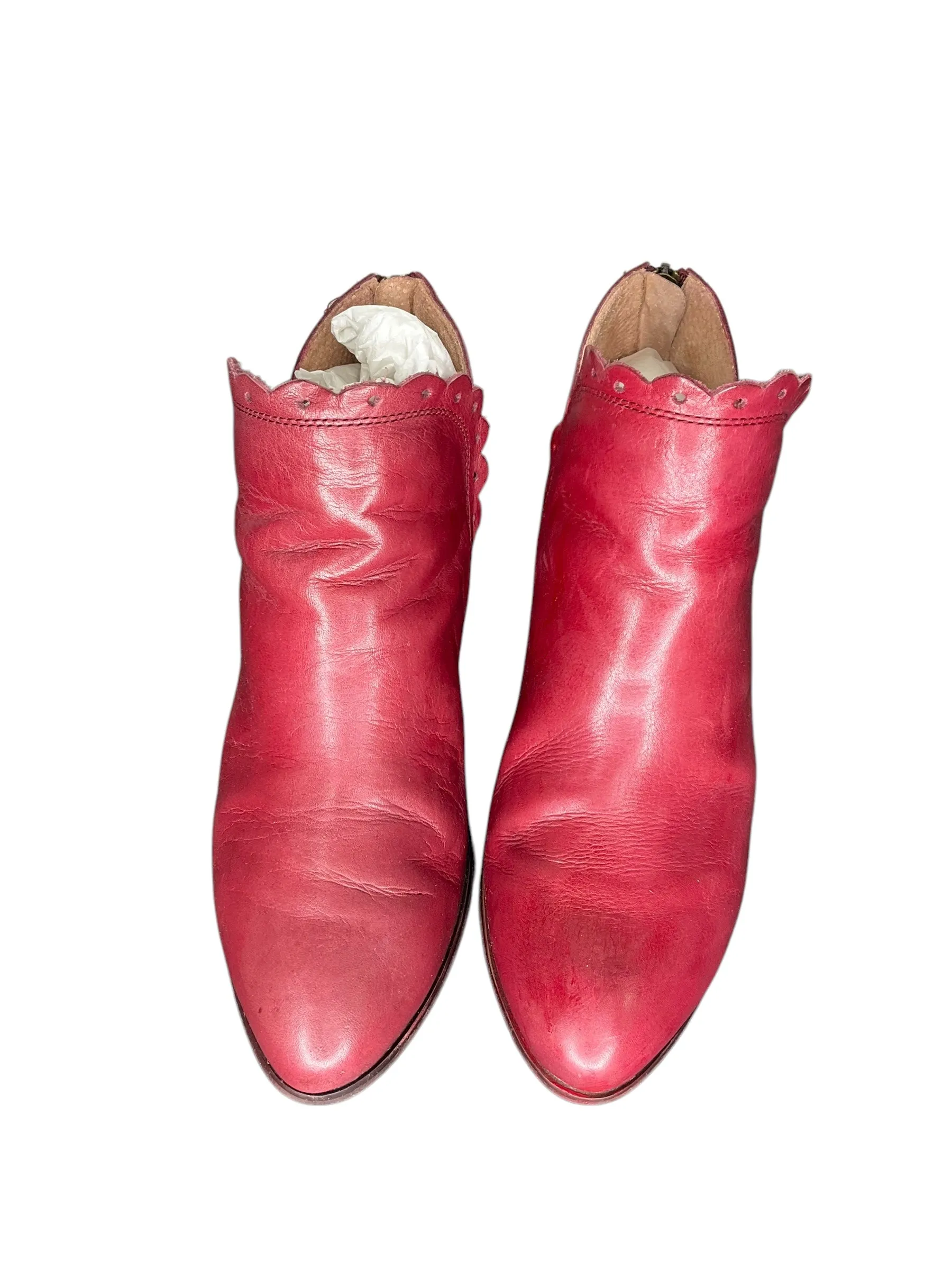 Boots Ankle Flats By Cmc In Red, Size: 10