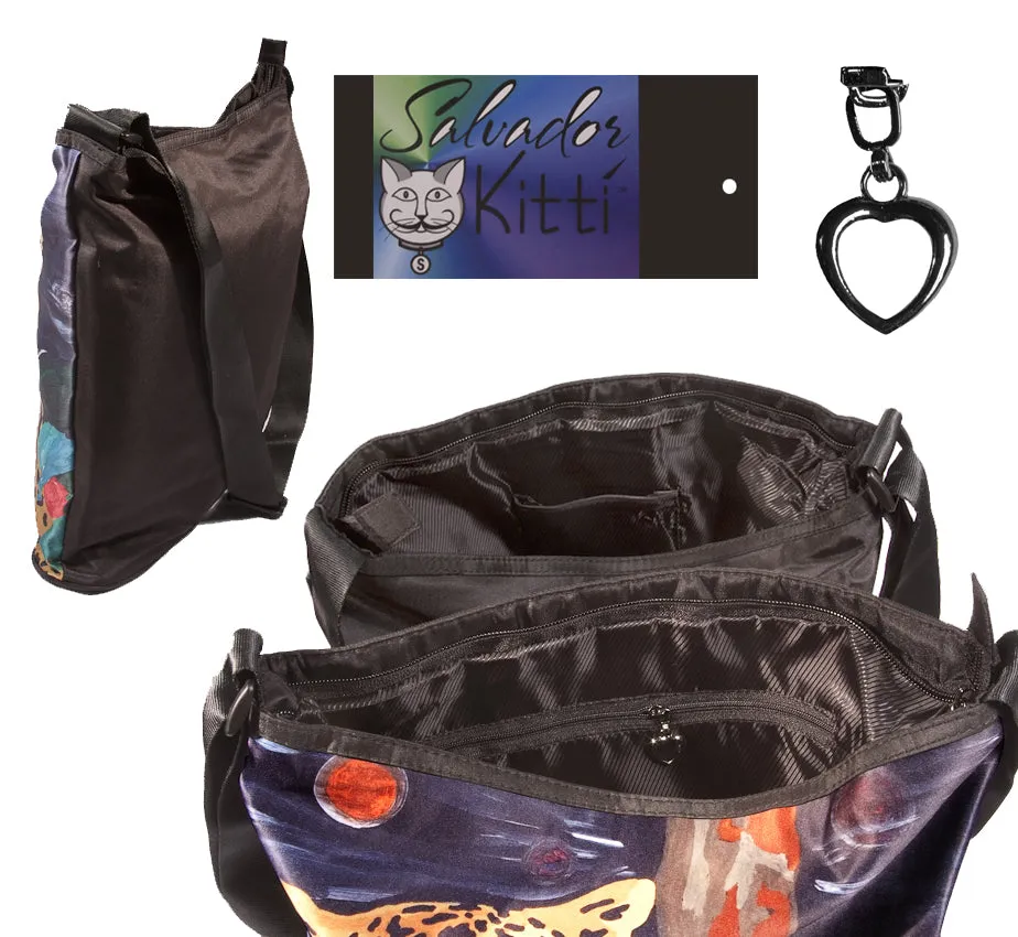 Cat Large Cross Body Bag - Paw in the Paint