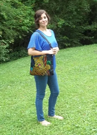 Cat Large Cross Body Bag - Paw in the Paint