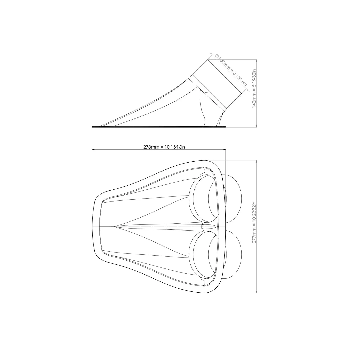 ChillOut 4" Carbon Fiber NACA Duct (Dual)