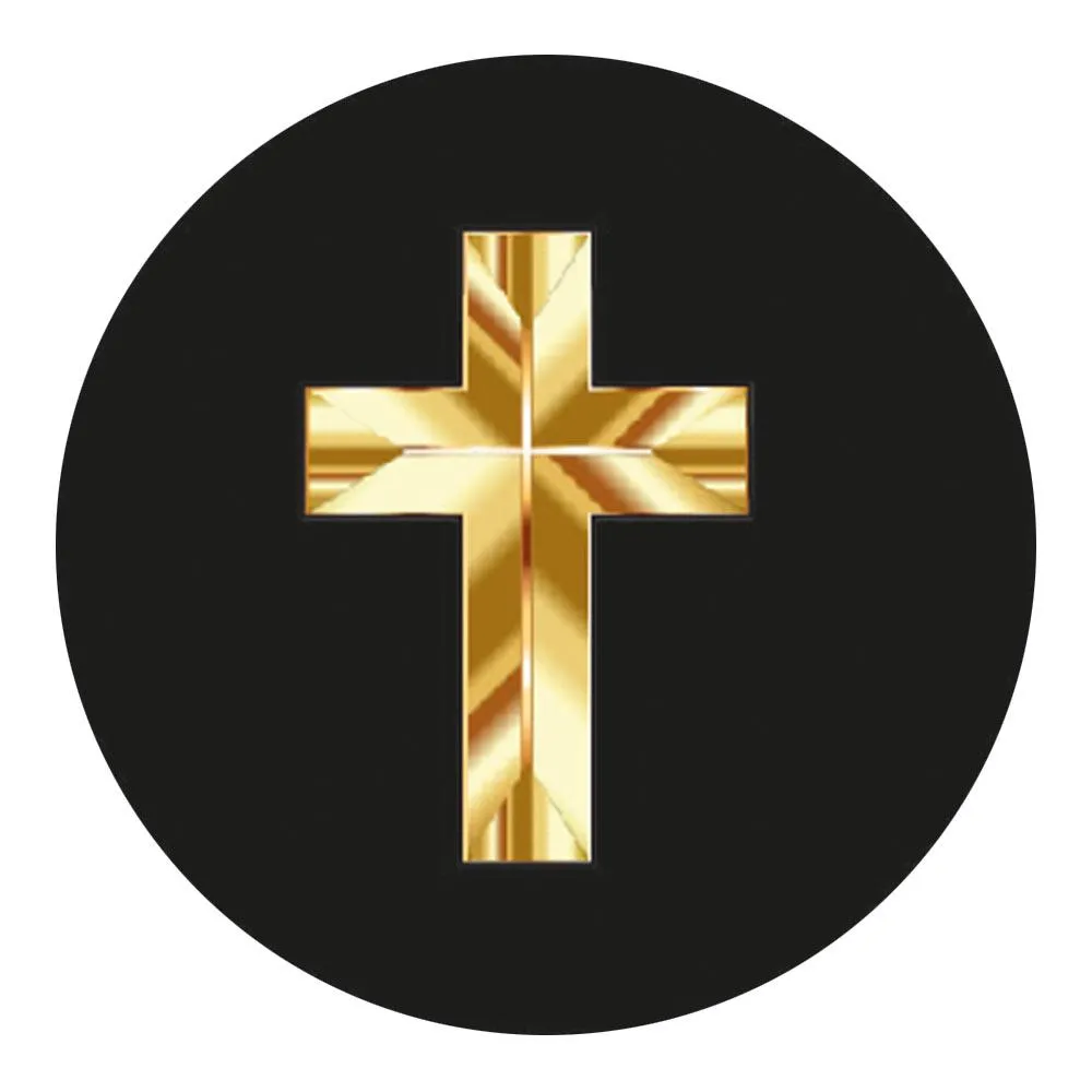 Christian Cross Knob Stick - Beechwood Shaft & Pewter Collar