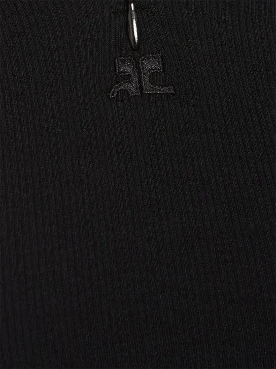 Courreges   Criss cross 90s rib cotton tank top 