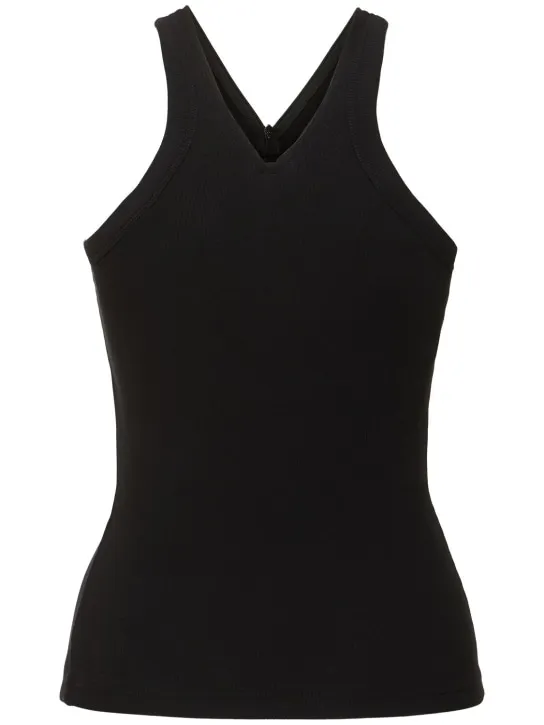 Courreges   Criss cross 90s rib cotton tank top 
