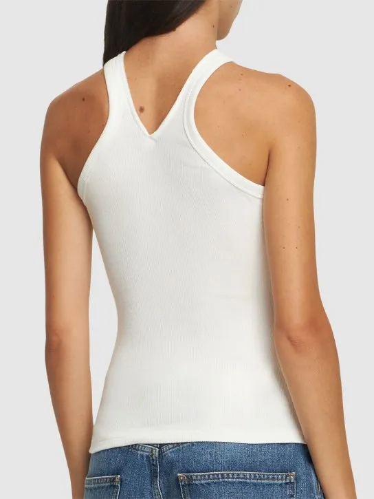 Courreges   Criss cross 90s rib cotton tank top 