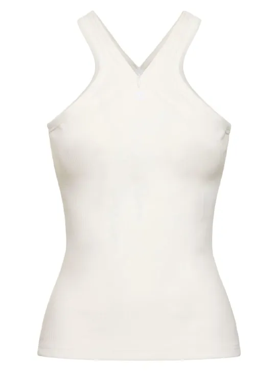 Courreges   Criss cross 90s rib cotton tank top 