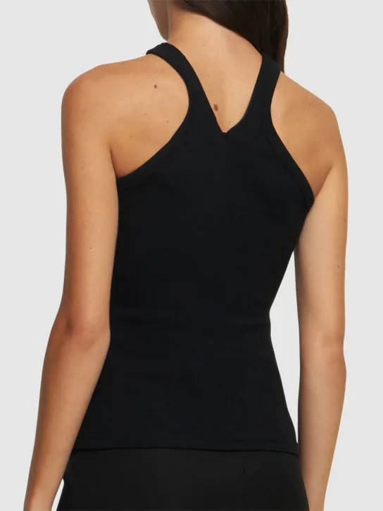 Courreges   Criss cross 90s rib cotton tank top 