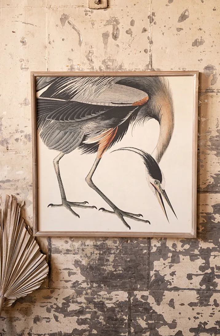 Crane Print Under Glass