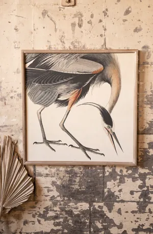 Crane Print Under Glass