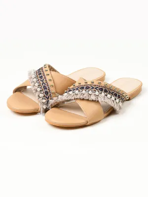Crisscross Flats - Beige