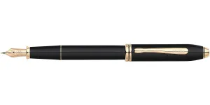 Cross Townsend Classic Black Lacquer Fountain Pen 18kt