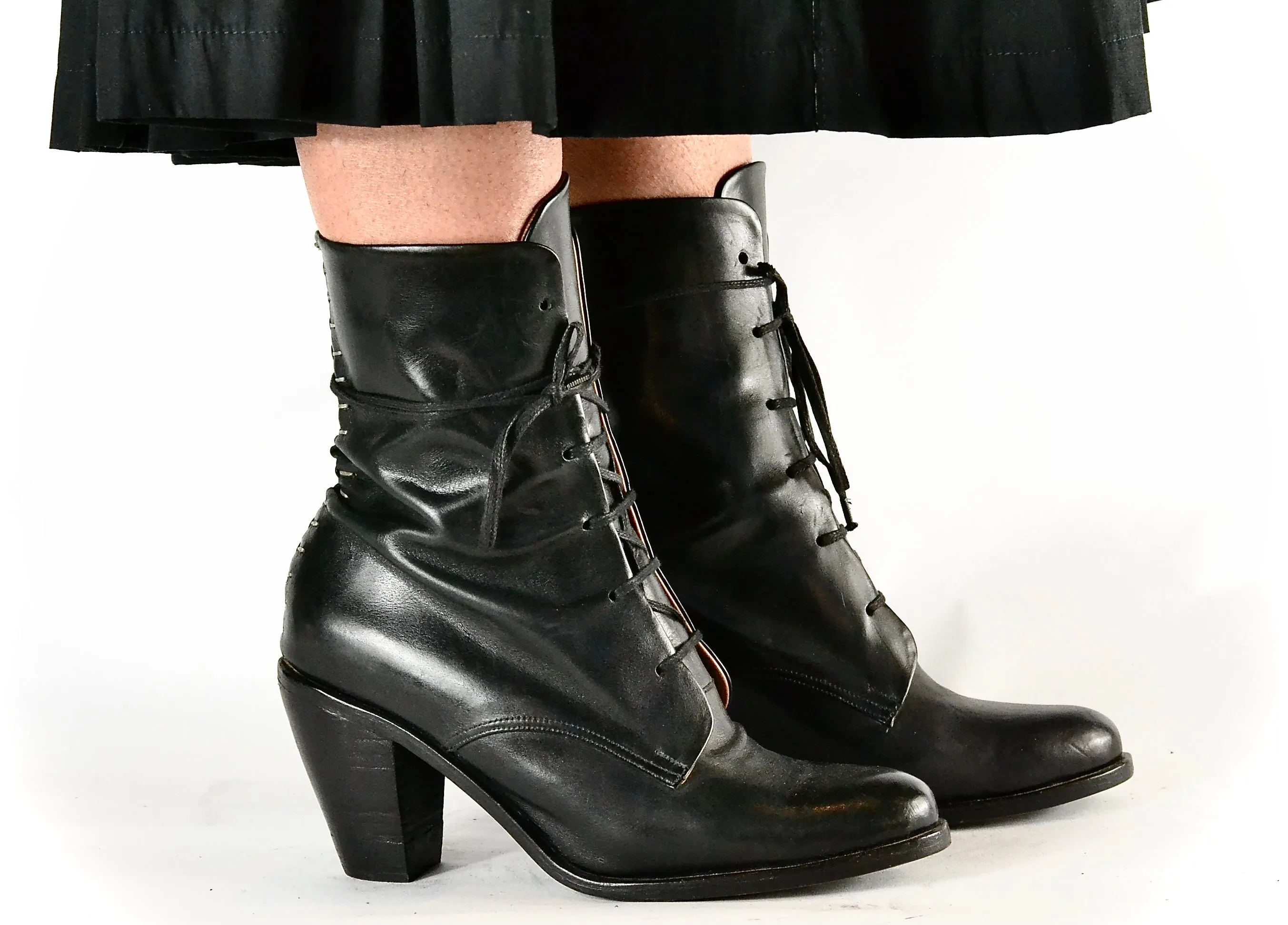Derby boot tall | Black | calf