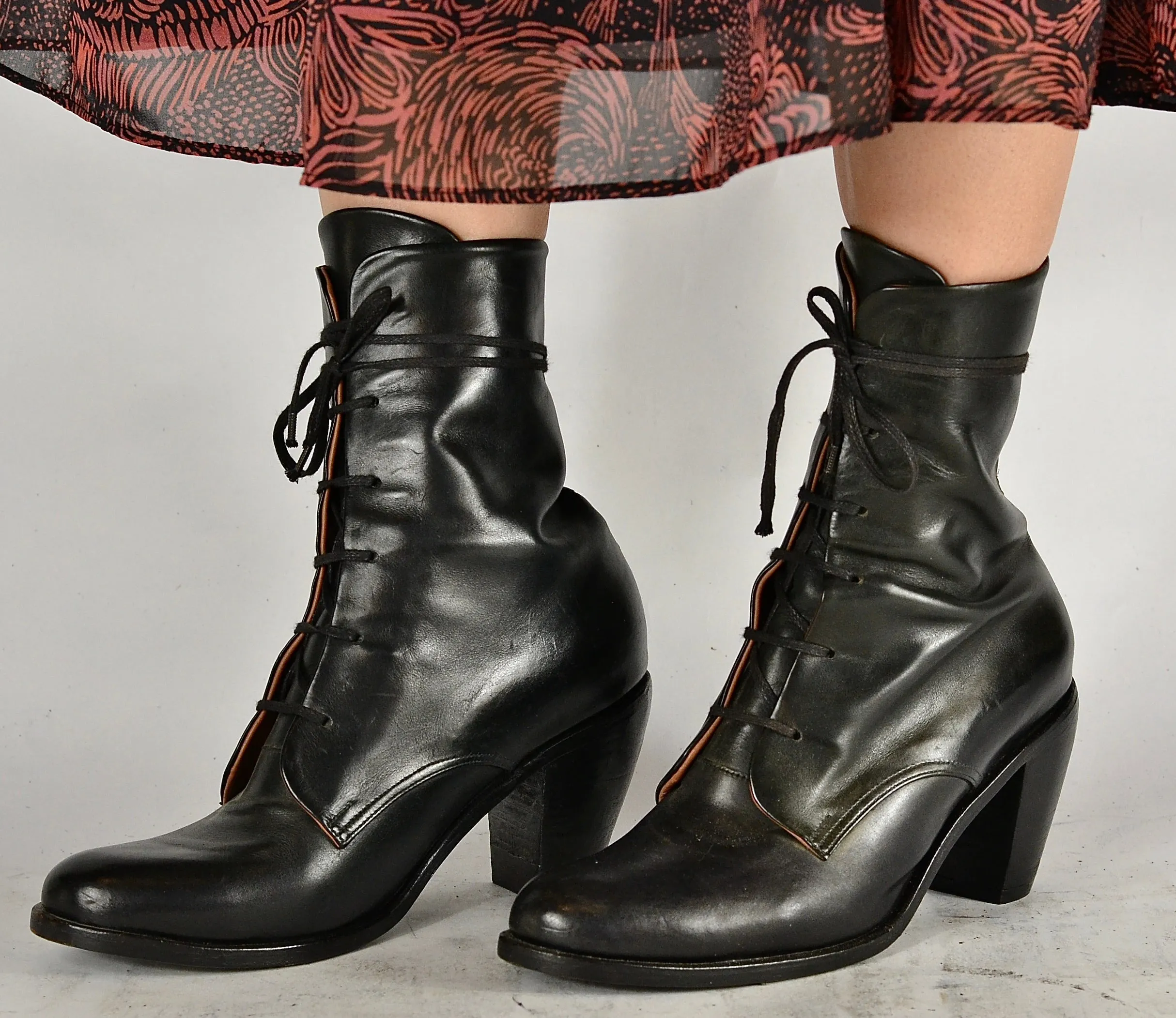 Derby boot tall | Black | calf