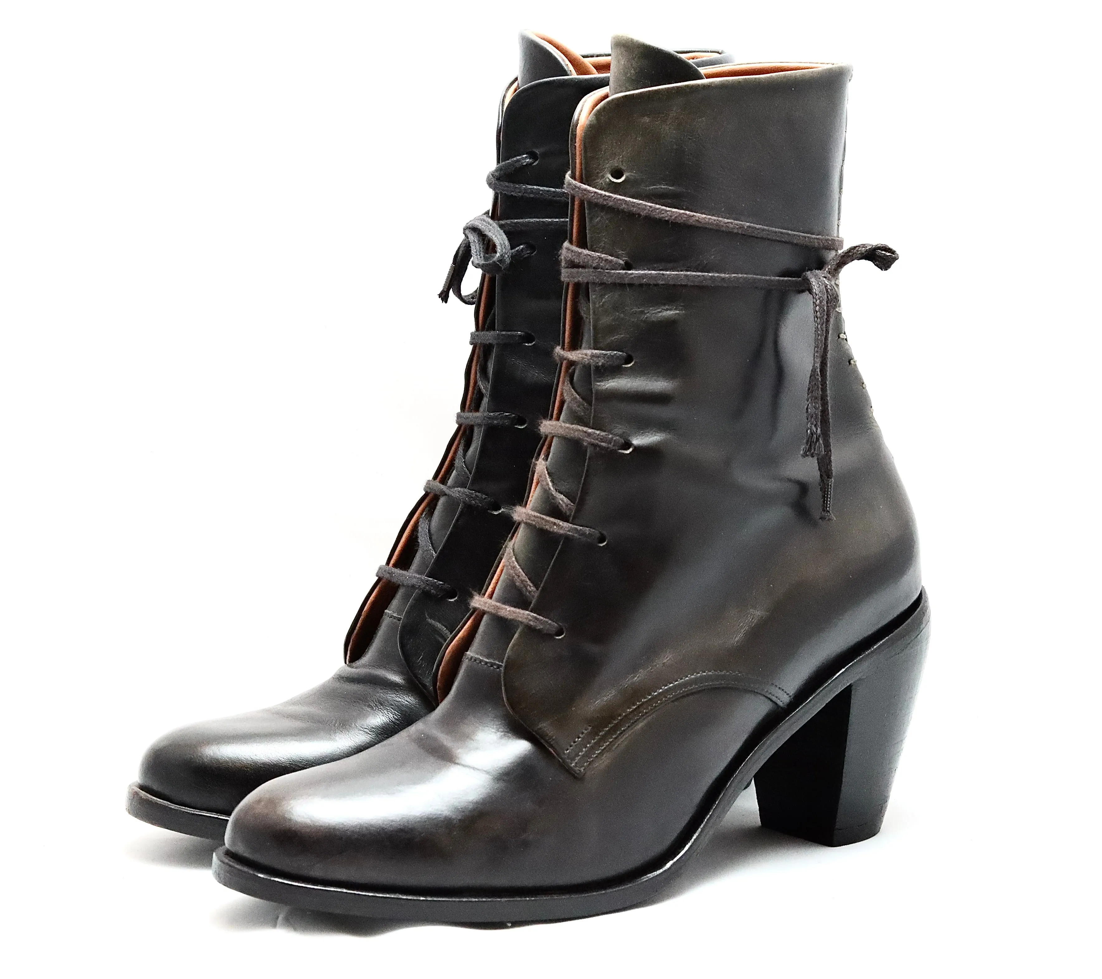 Derby boot tall | Black | calf