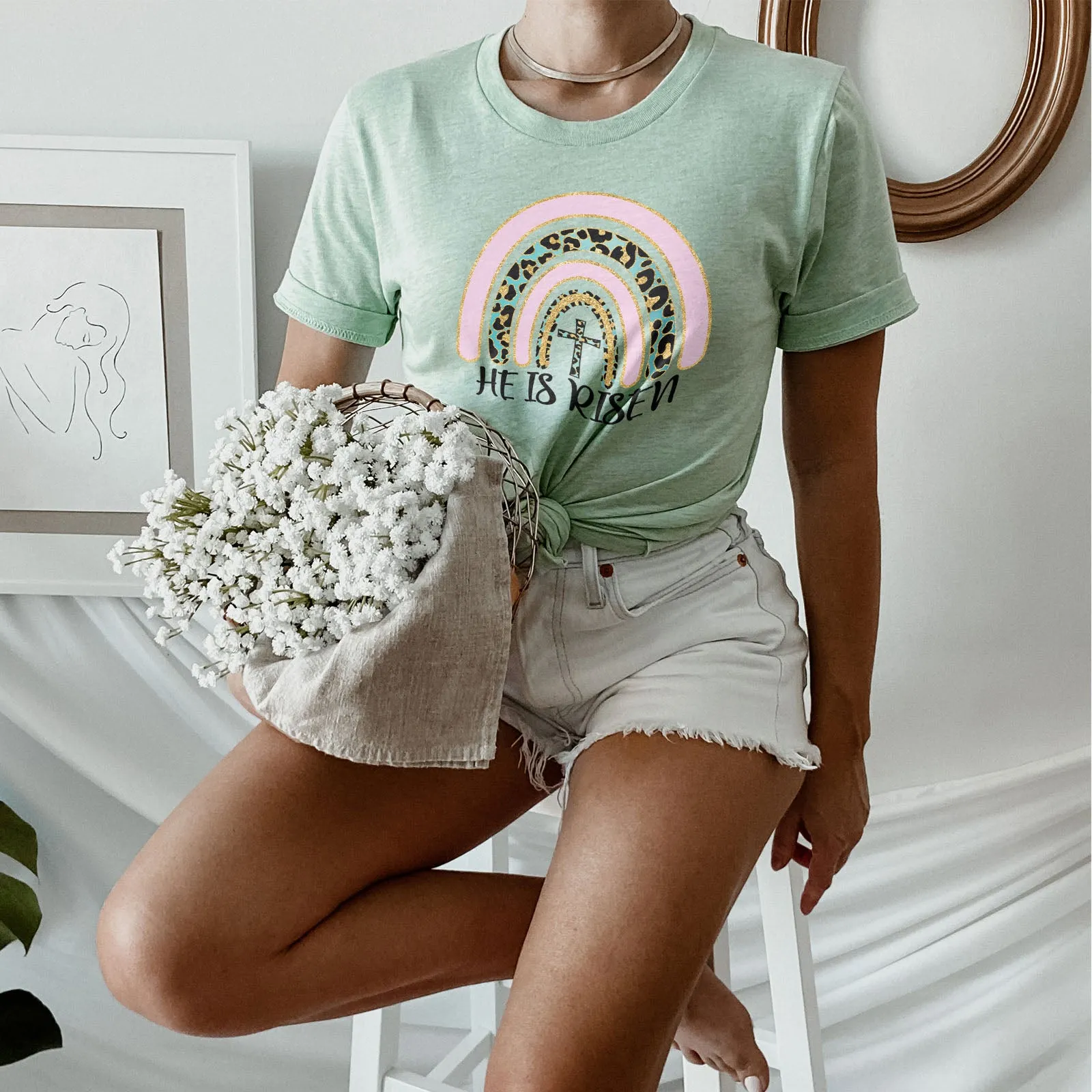 Easter Sparkle Rainbow Tee