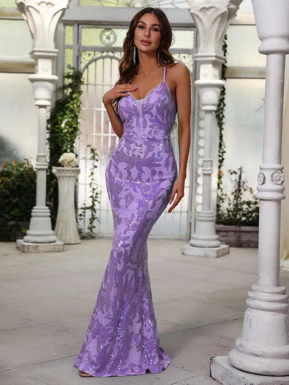 Elegant Spaghetti Strap Sleeveless Mermaid Prom Dresses