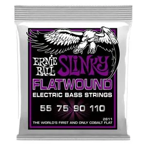 Ernie Ball Power Slinky Flat wound Electric Bass Strings 55-110 Gauge