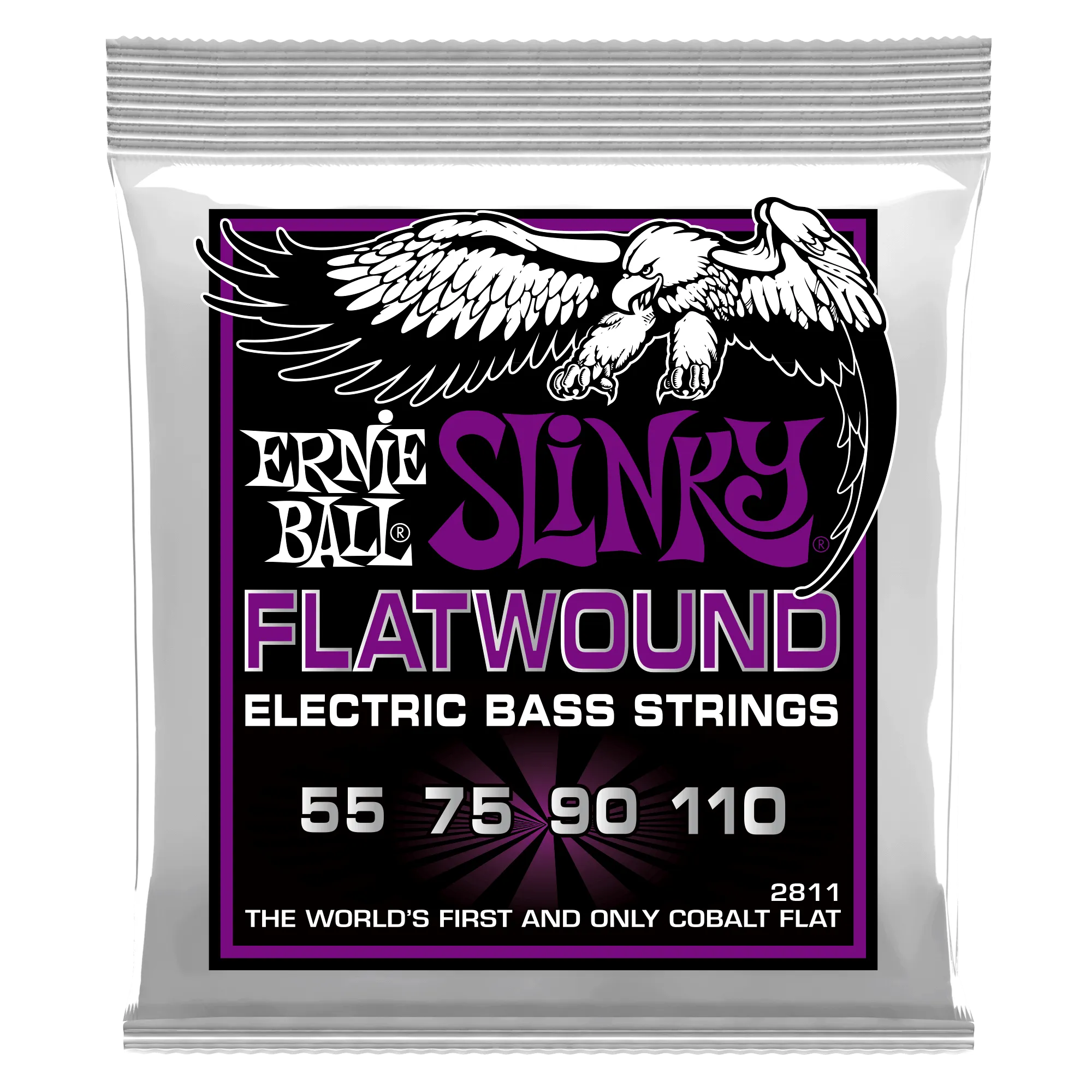 Ernie Ball Power Slinky Flatwound Electric Bass Strings - 55-110 Gauge