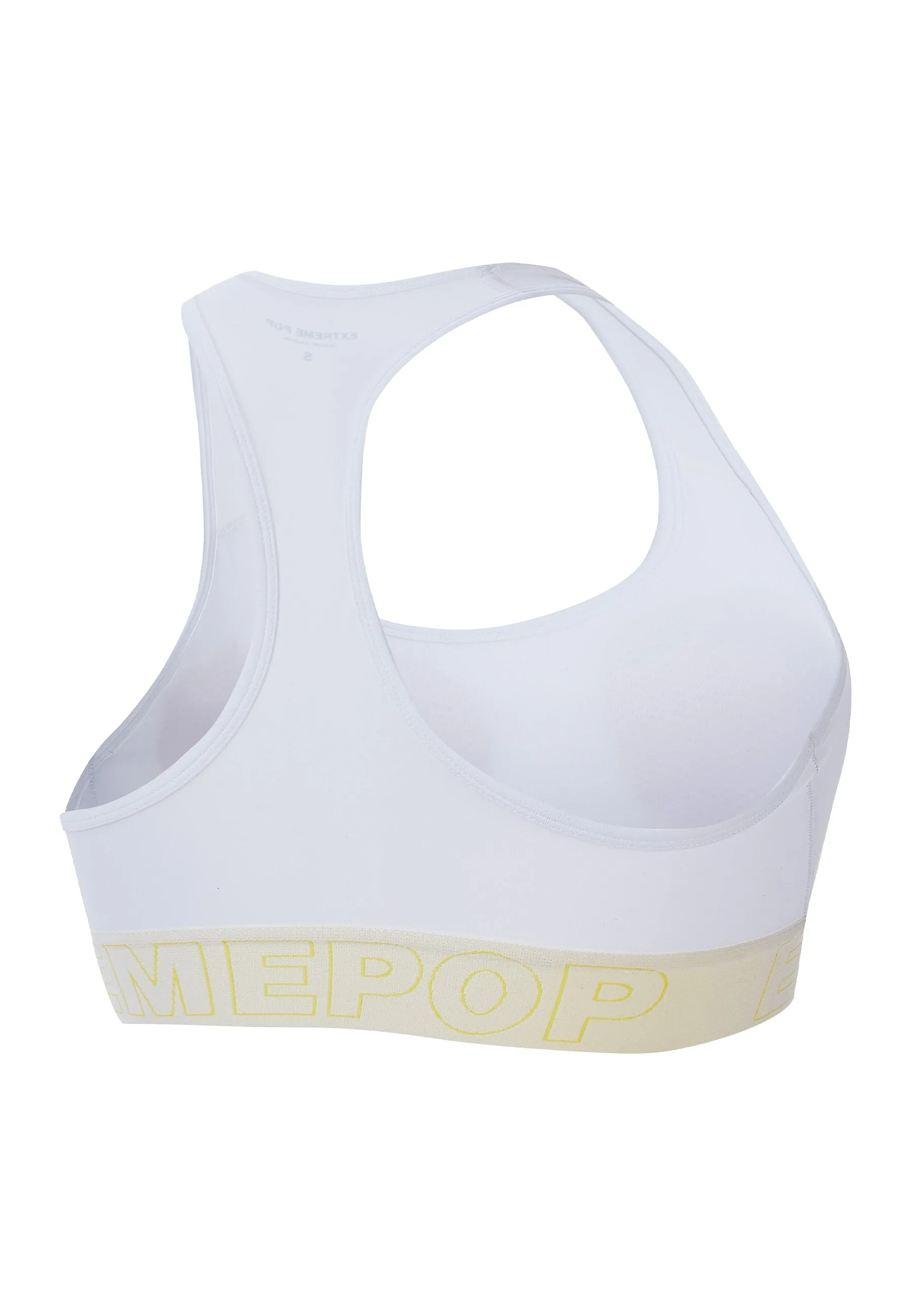 Extreme Pop Womens Sports Bra Training Gym Racerback Jacquard Waistband