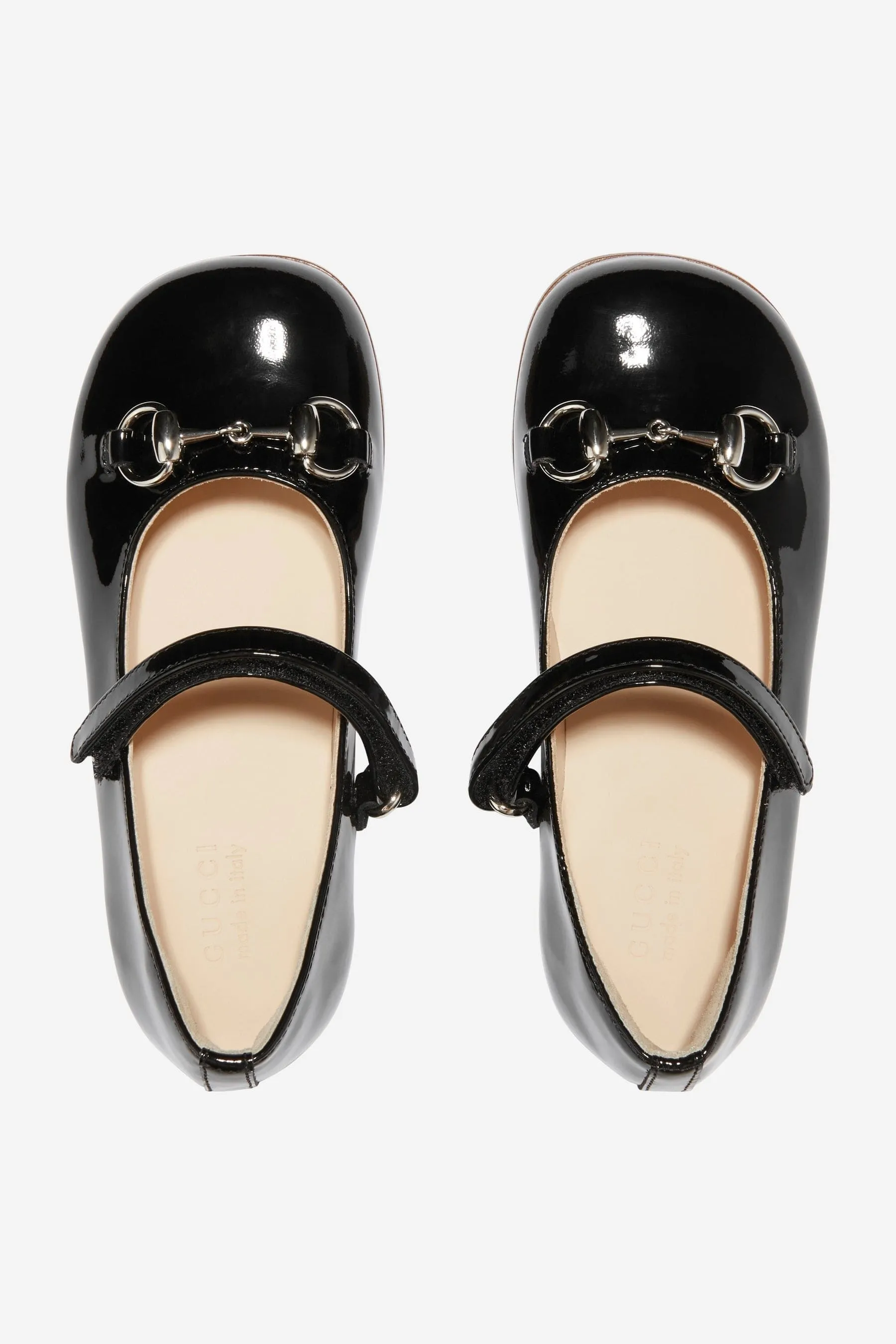 Gucci Girls Patent Leather Horsebit Shoes