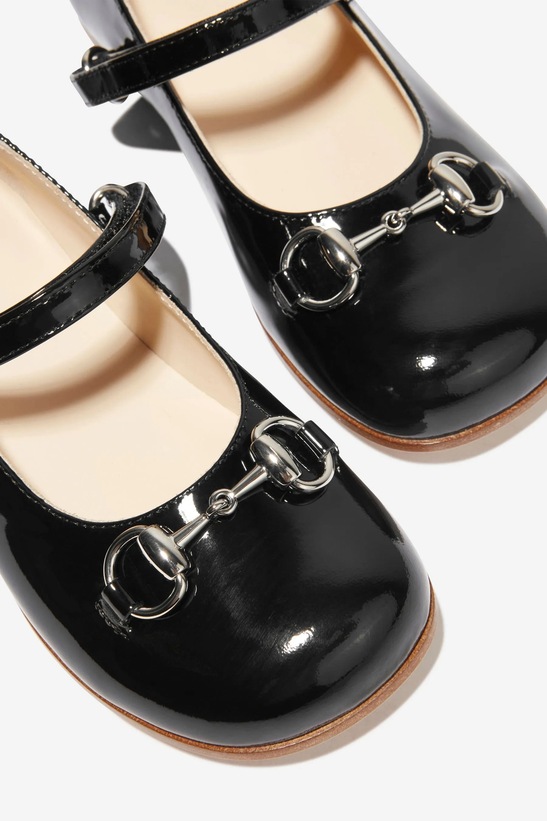 Gucci Girls Patent Leather Horsebit Shoes