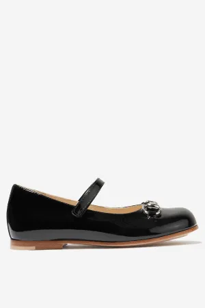 Gucci Girls Patent Leather Horsebit Shoes
