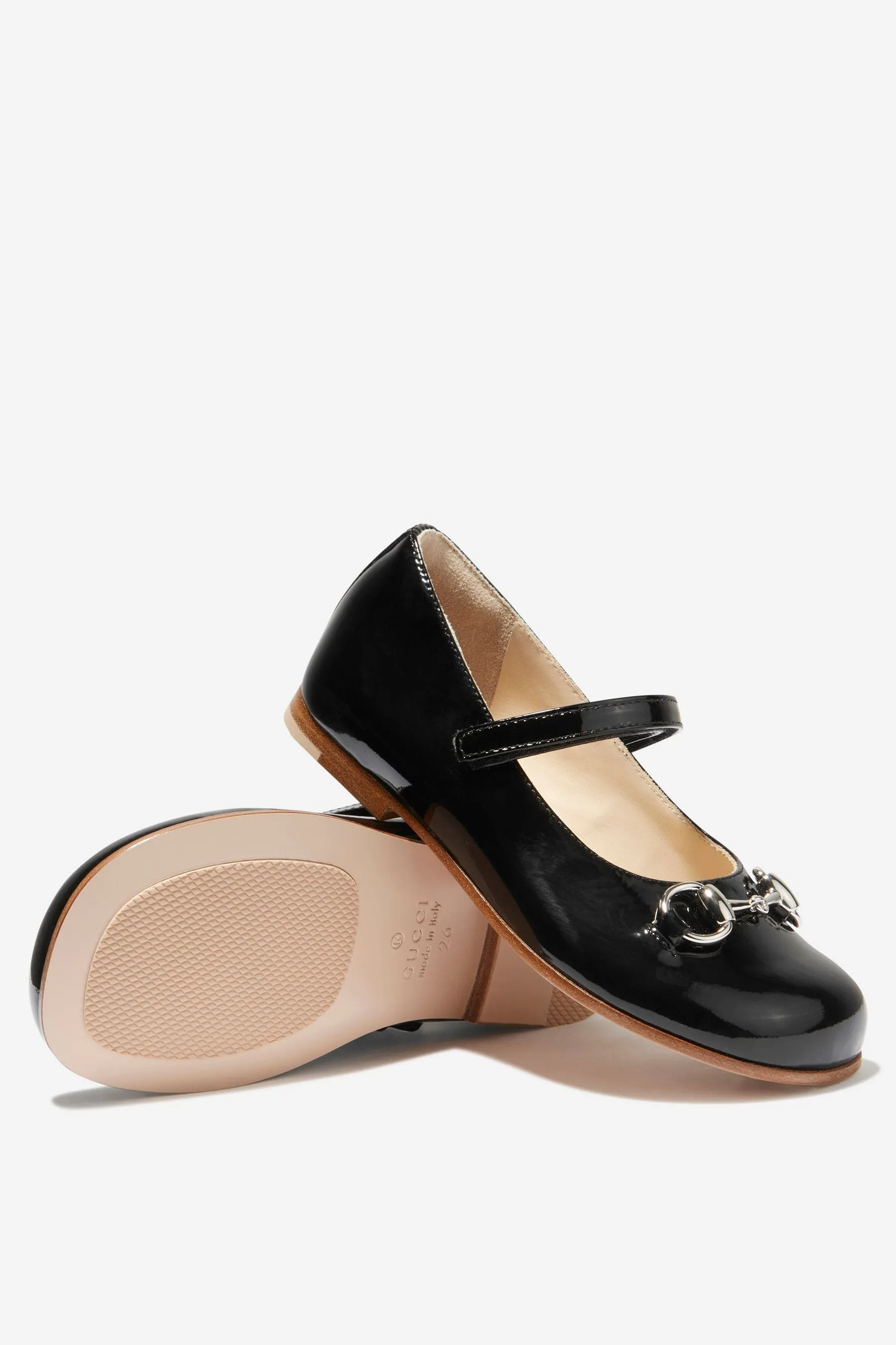 Gucci Girls Patent Leather Horsebit Shoes