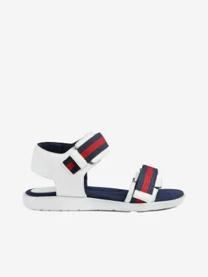 Gucci Unisex Leather Sandals With Web