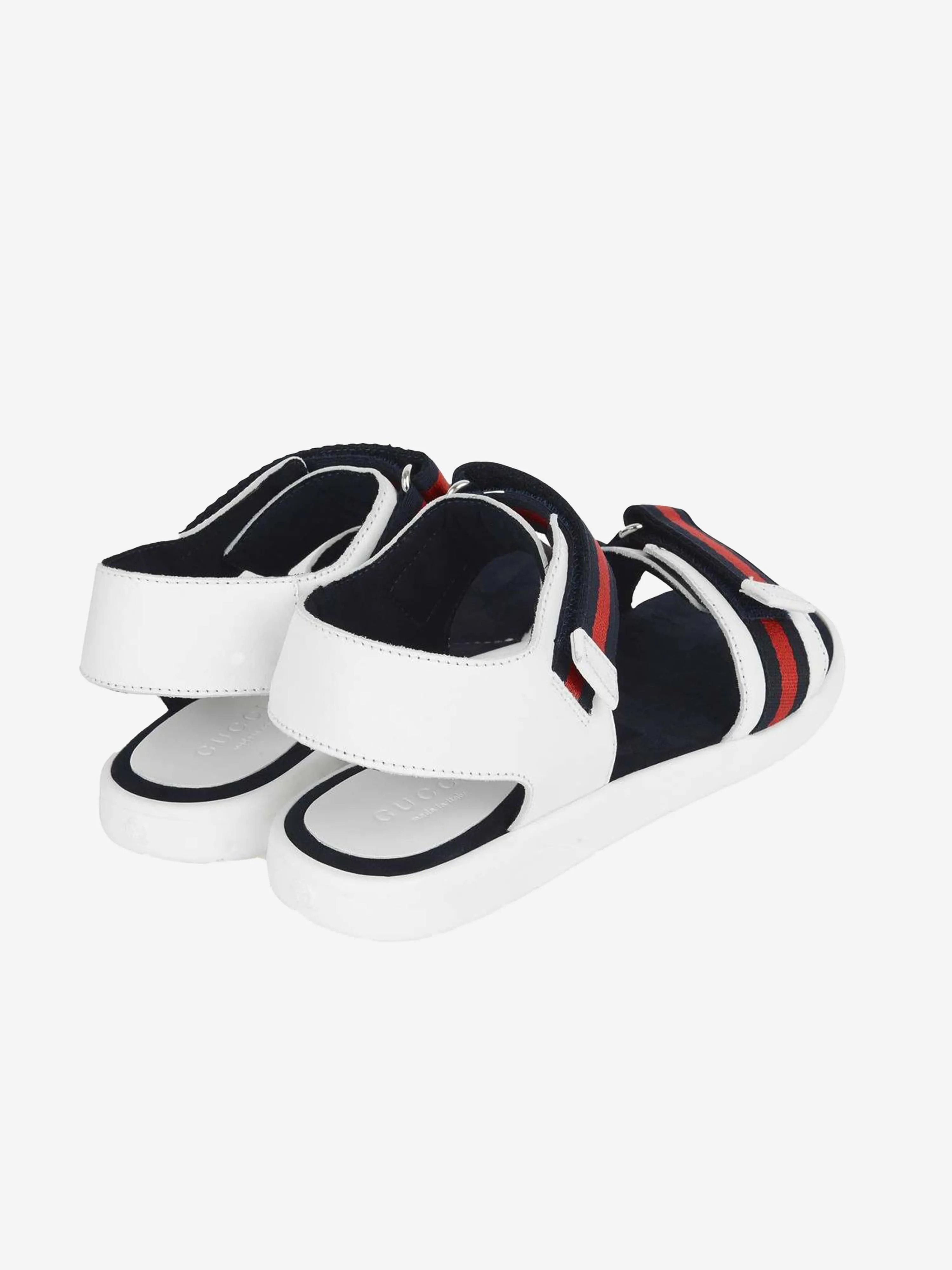 Gucci Unisex Leather Sandals With Web