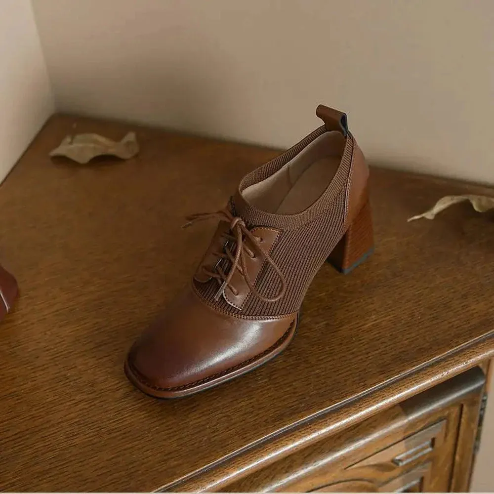 Haneen heeled brown leather ankle boots