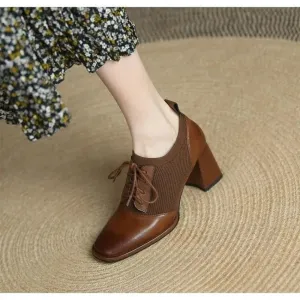 Haneen heeled brown leather ankle boots