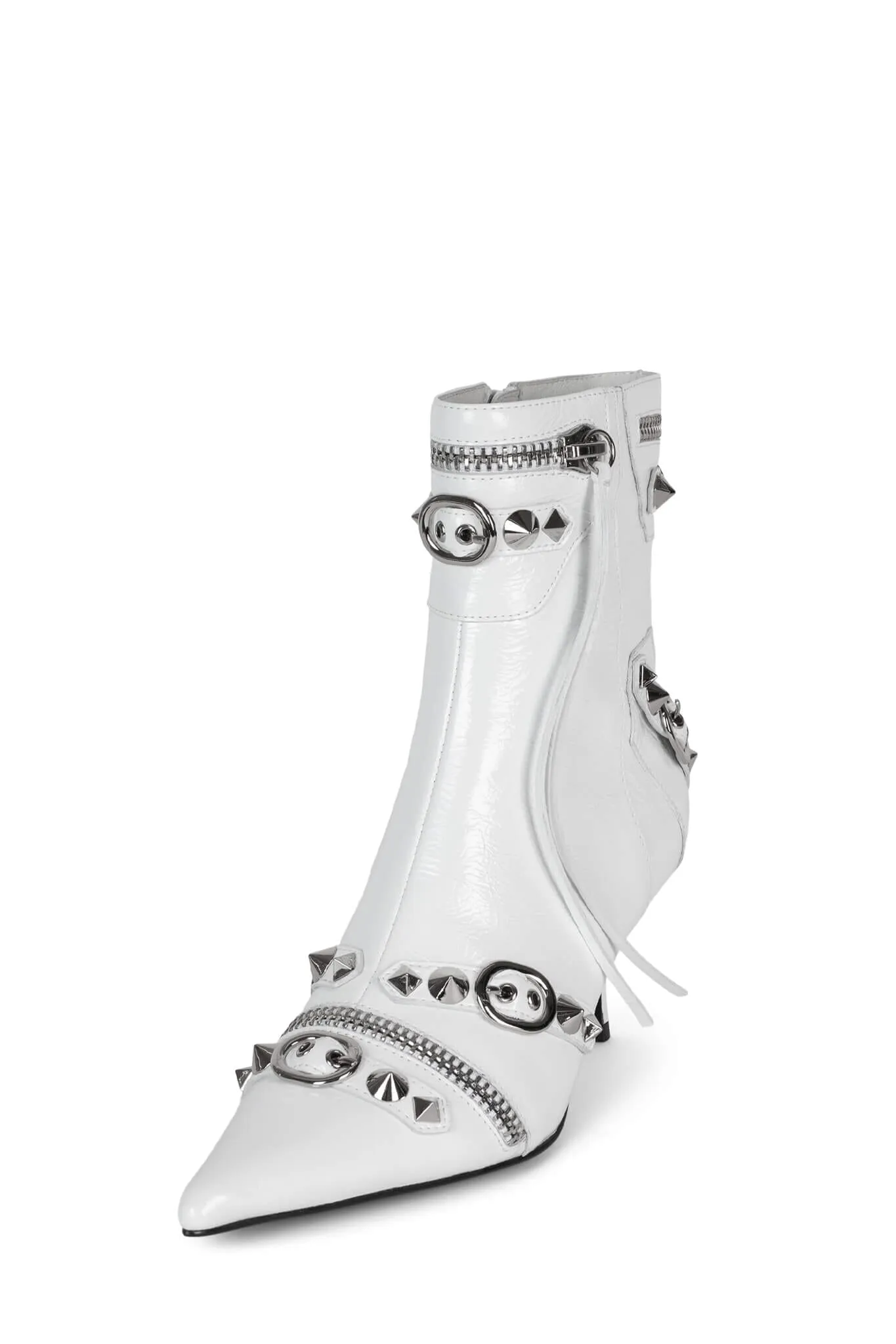 Jeffrey Campbell Alt-Rock Boots in White Silver
