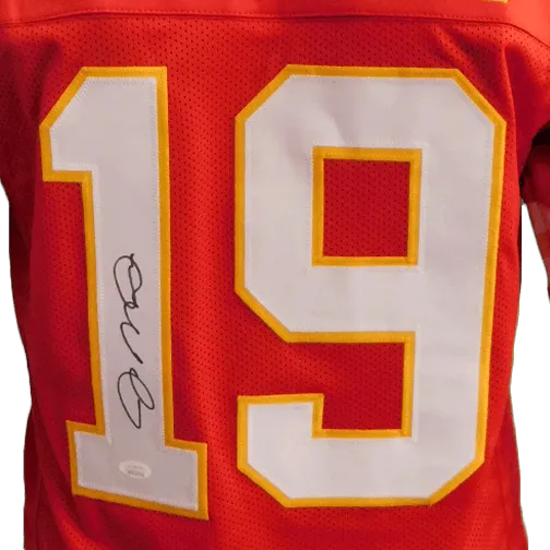 Joe Montana Autographed Pro Style Red Football Jersey (JSA)