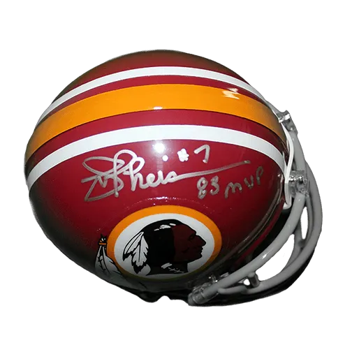 Joe Theismann Redskins Autographed Replica Mini Football Helmet 83 MVP Inscription (JSA)