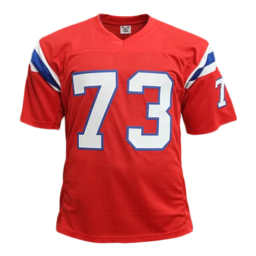 John Hannah Autographed Pro Style Football Jersey Red (JSA) w/ Inscription