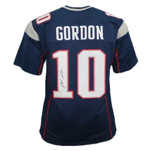 Josh Gordon Pro Style Autographed Football Jersey Blue (JSA)