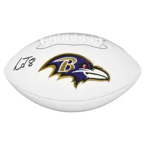 Lamar Jackson Baltimore Ravens Autographed Logo Football (JSA)
