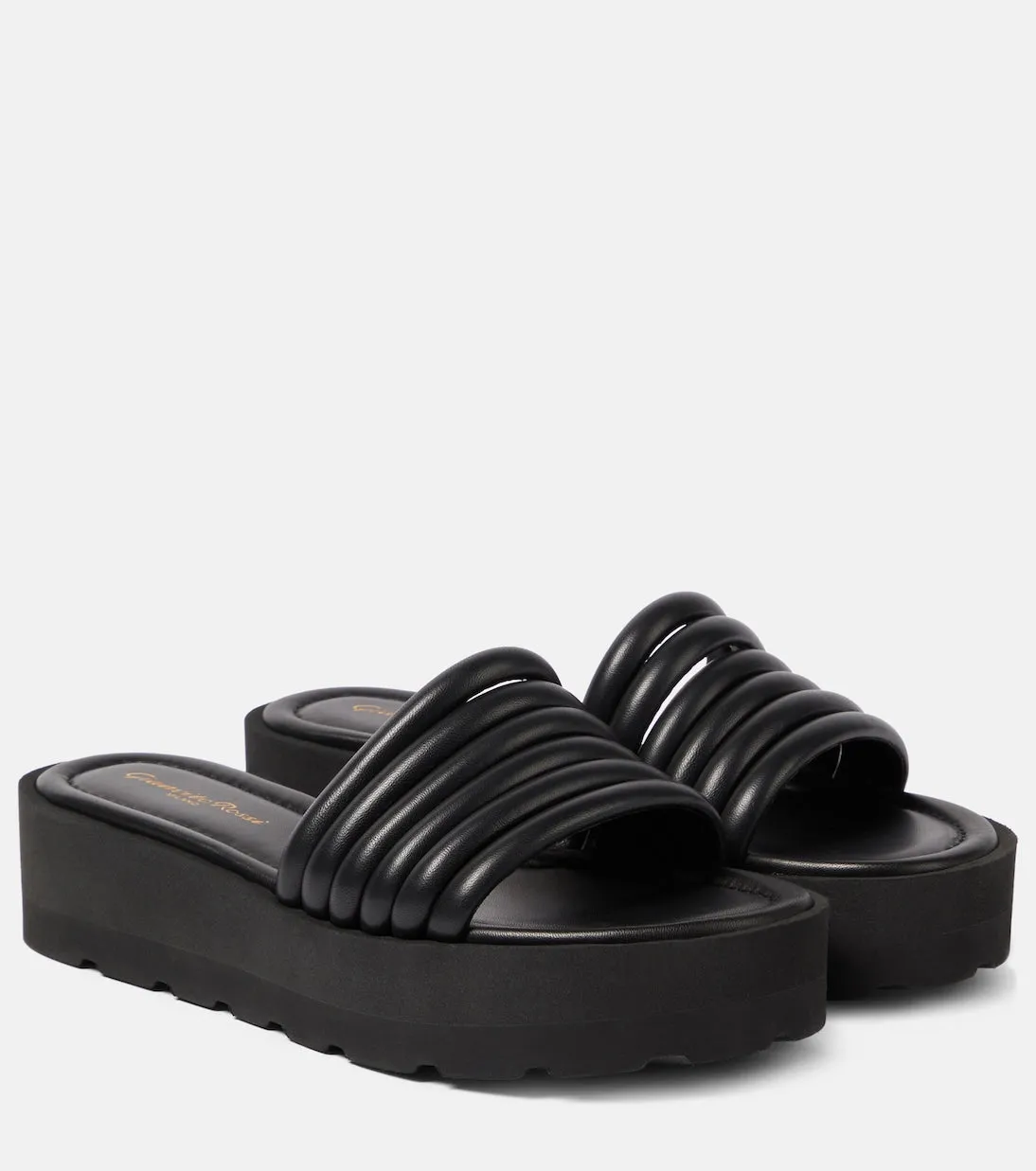 Leather platform sandals Gianvito Rossi, black
