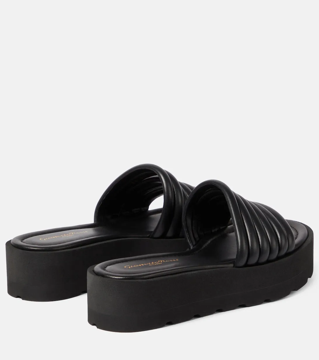 Leather platform sandals Gianvito Rossi, black