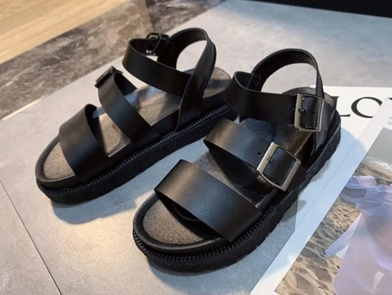 Leather Platform Sandals