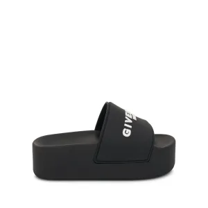 Logo Platform Sandal in Black