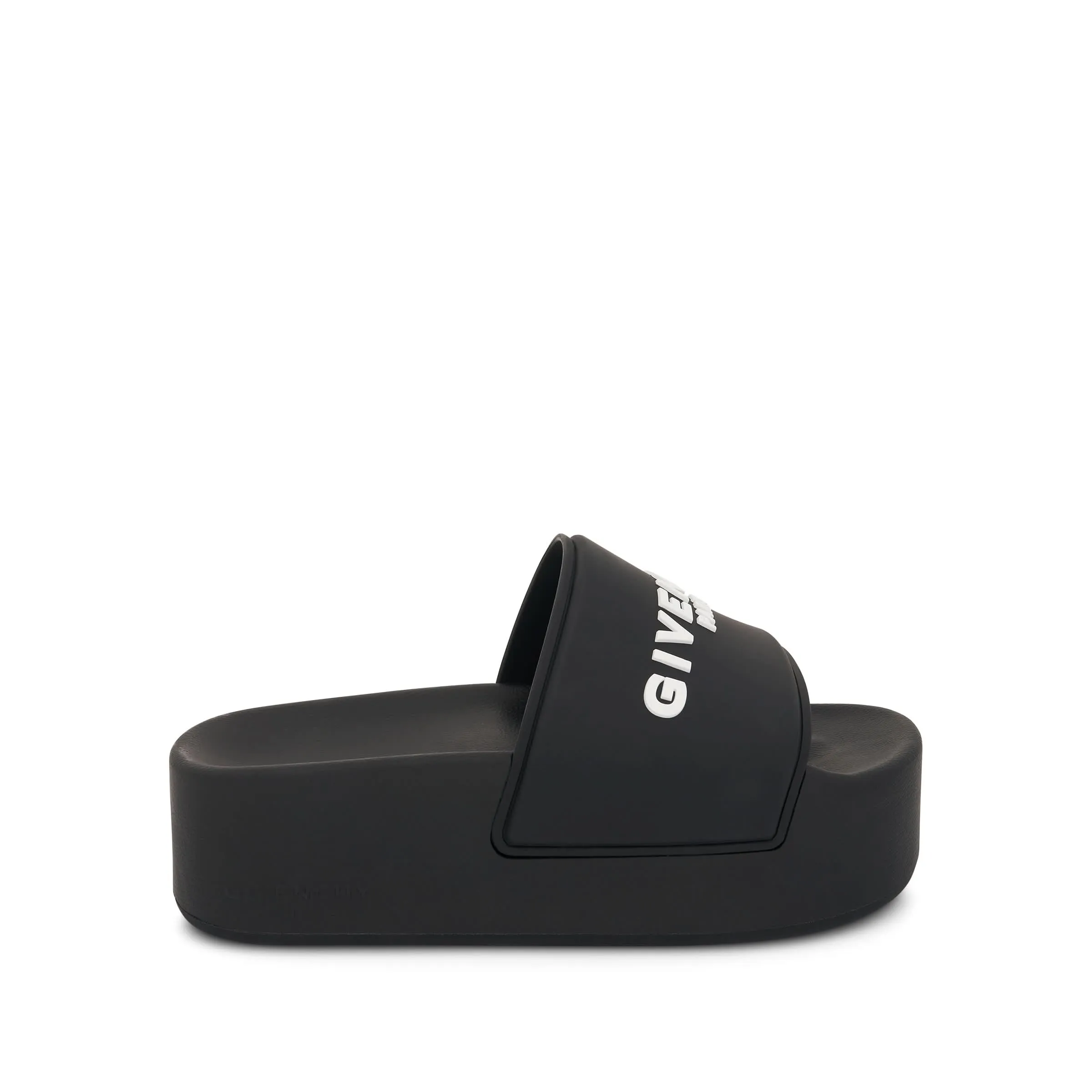 Logo Platform Sandal in Black
