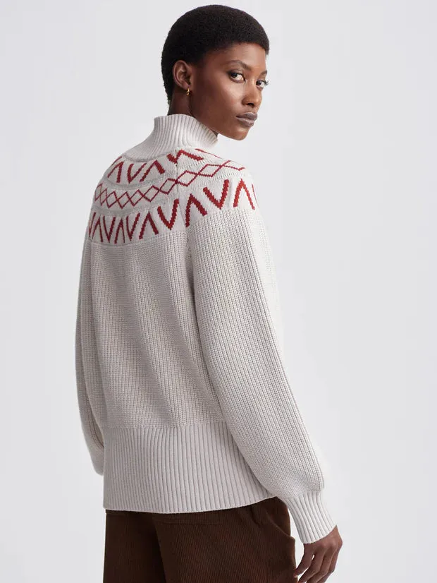Marcie Fairisle Yoke Knit Silver Birch