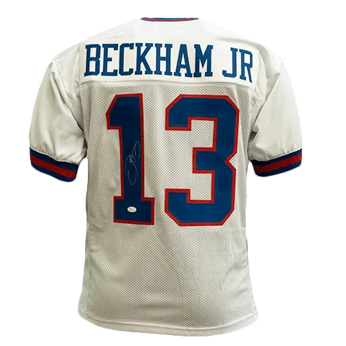 Odell Beckham Jr New York Giants Autographed Football Jersey Color Rush (JSA)